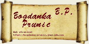 Bogdanka Prunić vizit kartica